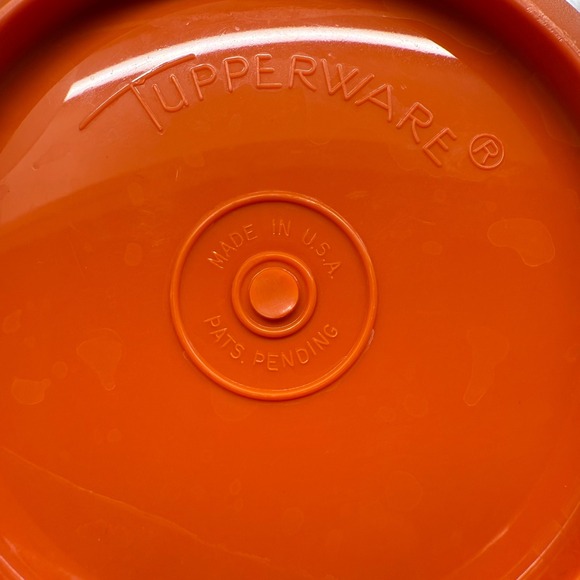 Vintage Tupperware Servalier Bowl Burnt Orange Round 839-16 Mid Century Modern - Picture 4 of 6